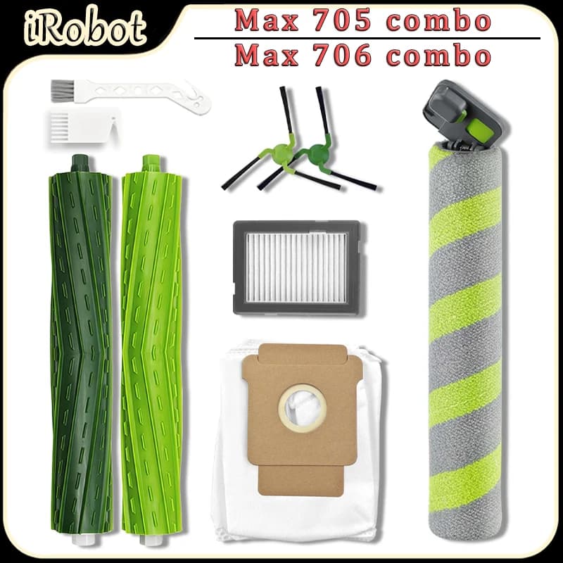 For iRobot Roomba Max 705 Combo Robot Vacuum Accessories Main Side Brush HEPA Filter Roller Mop Dust Bags Replacement Parts