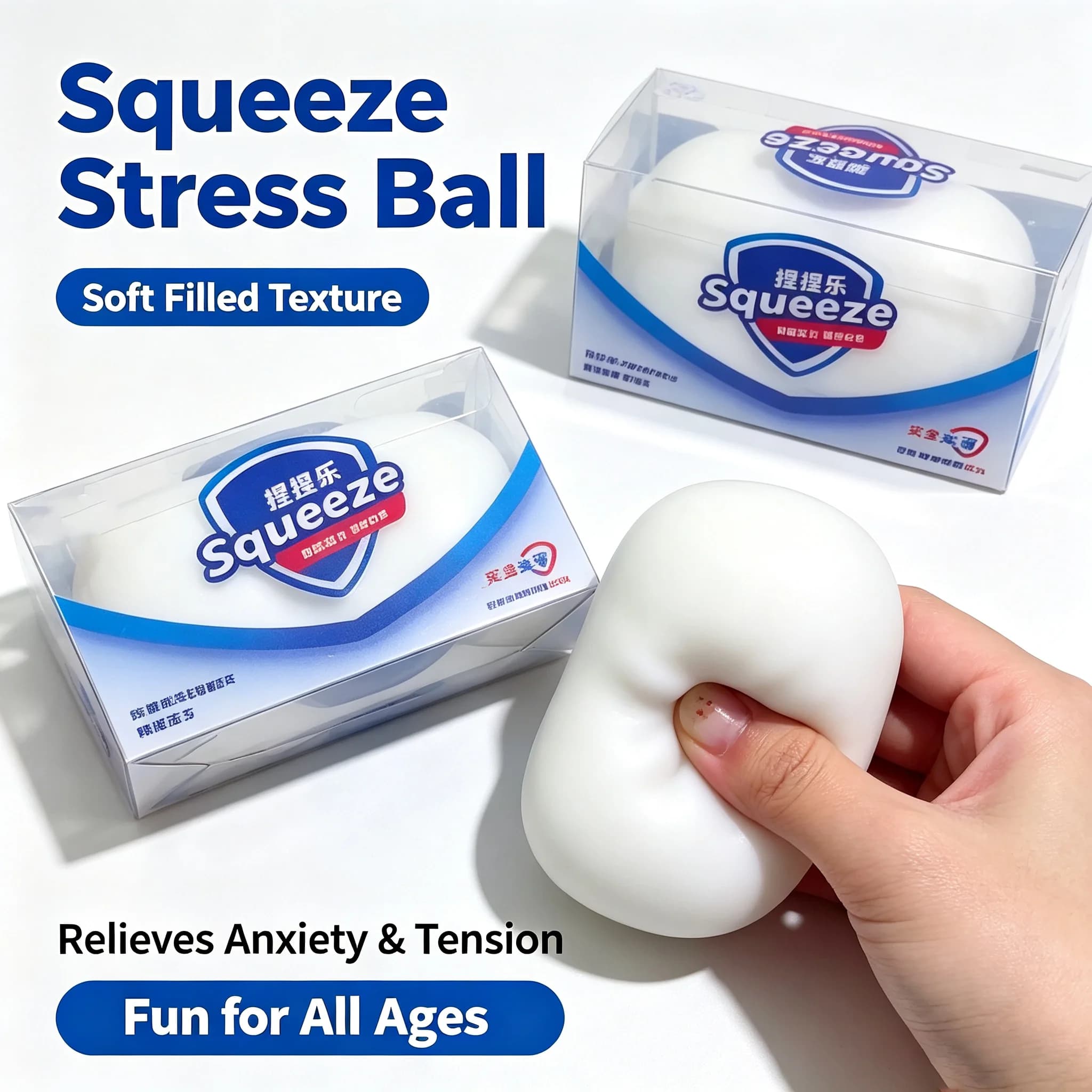 Soap Ball Squishy Stress Ball Filled Soft Squeeze Fidget Toy Anti-Stress Anxiety Relief Hand Decompression Adults Kids Hobby