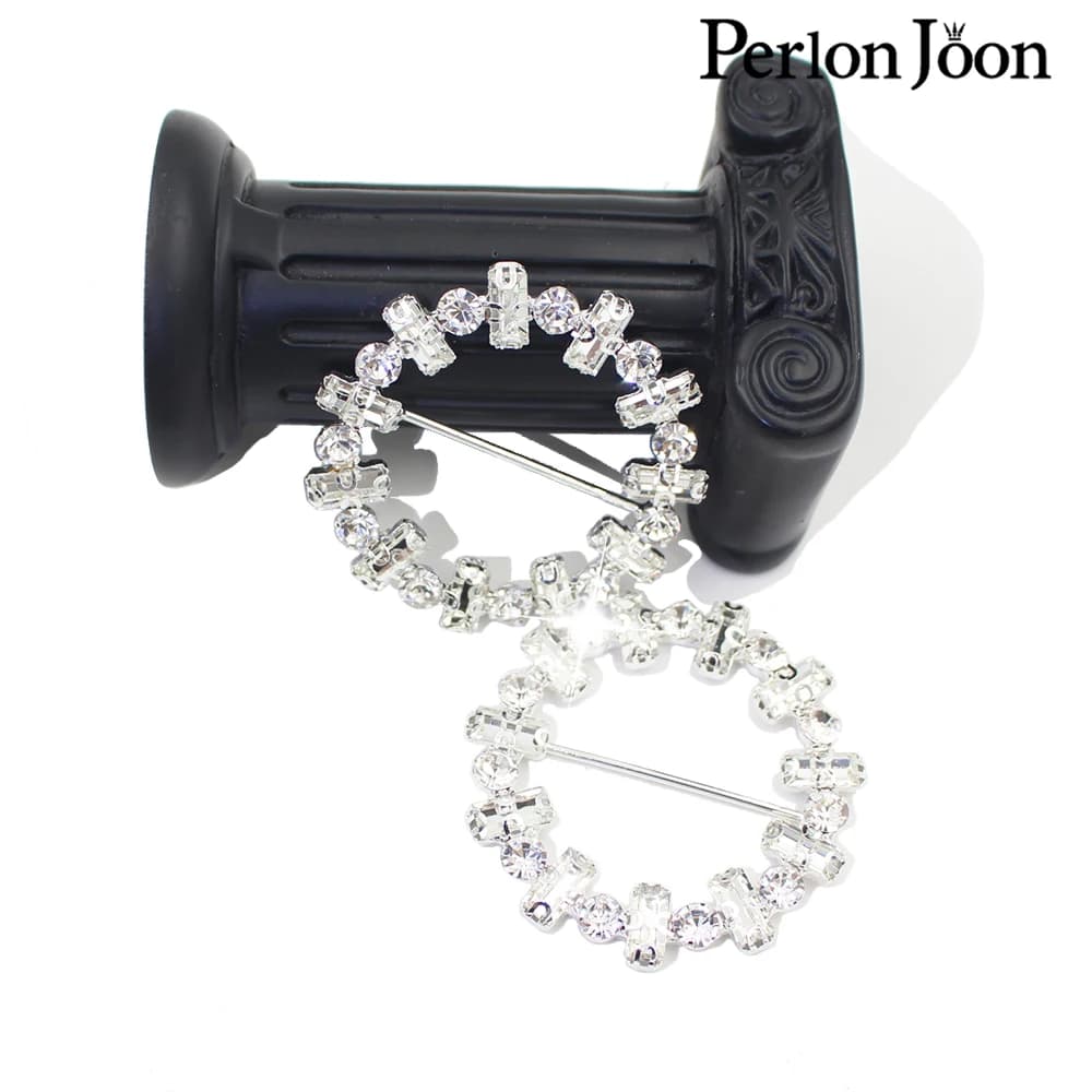 2 pezzi 5,6 cm (inner 3,5 cm) sfarfallio strass cintura di cristallo fibbia argento uso su abito da sposa abbigliamento borsa scarpe accessori KT005