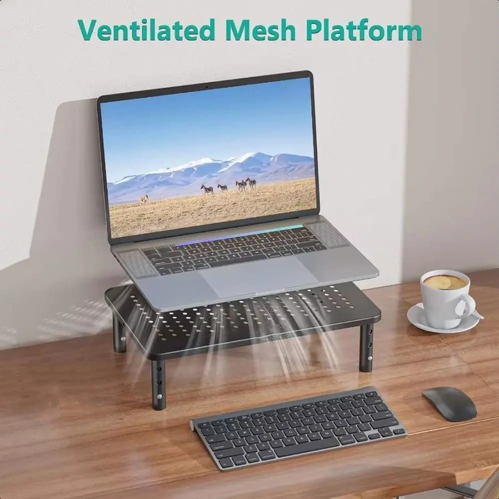 3 High Adjustable Computer Monitor Support Portable Table Support Riser Increases Height Monitor Support for Metal PC Monitor