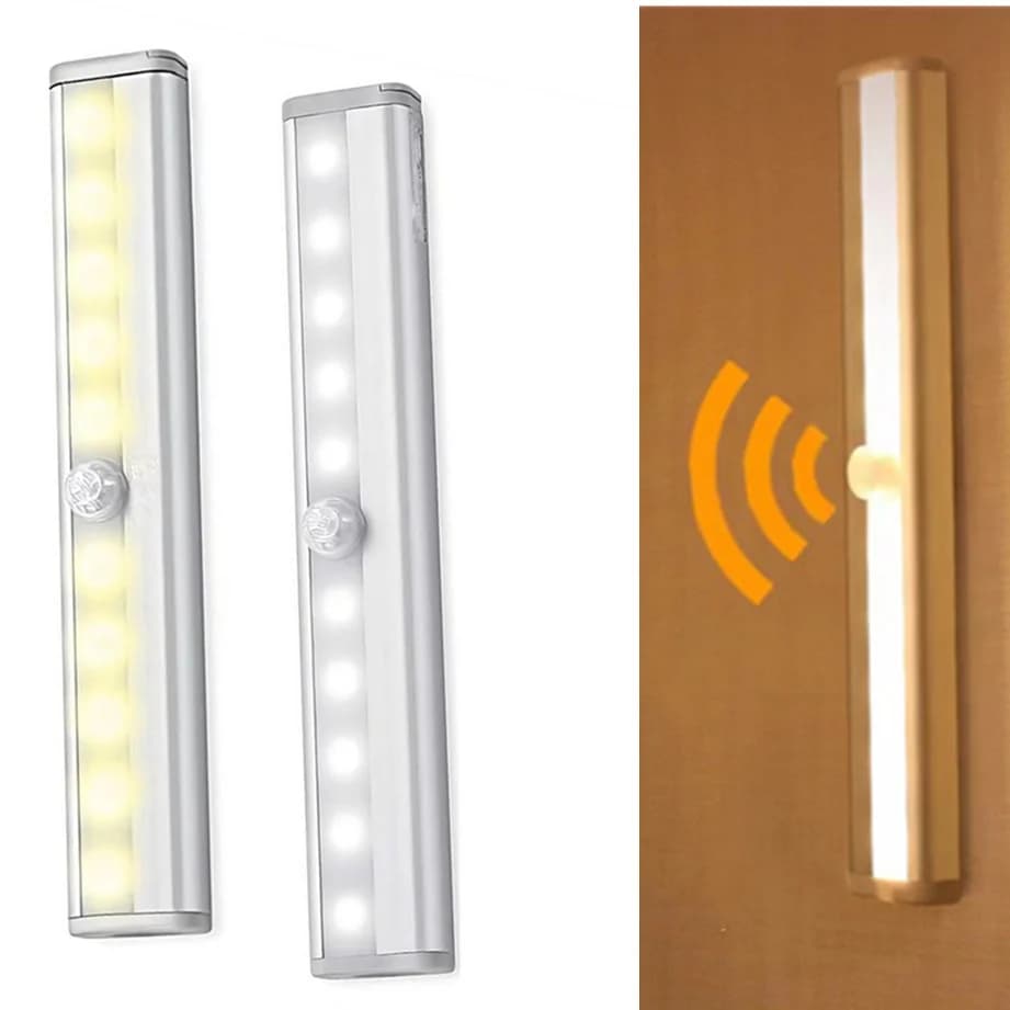 Sensore di movimento Luce senza fili LED Luce notturna Camera da letto Lampada da notte Arredamento della camera Cucina Armadio Corridoio Rilevatore di luce Armadio Scala