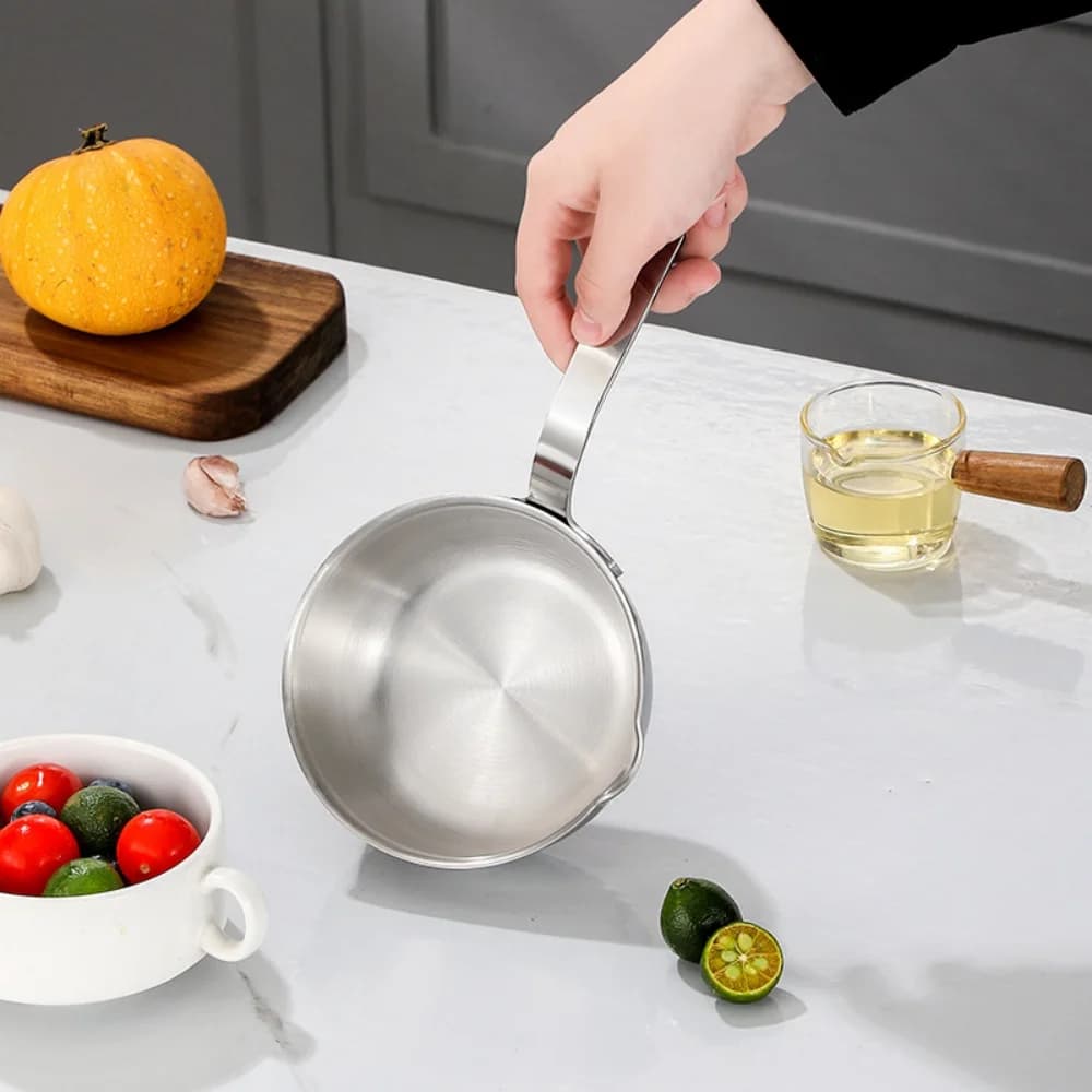 Stainless Steel Pot 12cm, Mini Soup and Milk Pot, Egg Pail, Anti-coating Kitchen Pot, Kitchen Accessories