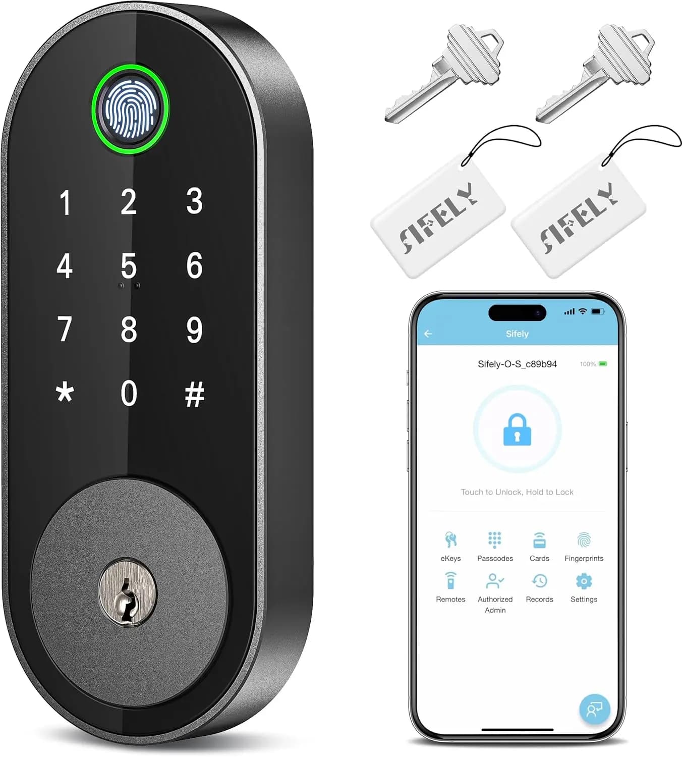 Serratura Intelligente Senza Chiave con Impronta Digitale, Tastierino e Controllo App per Casa, Ufficio, Airbnb - Facile Installazione Fai-da-Te