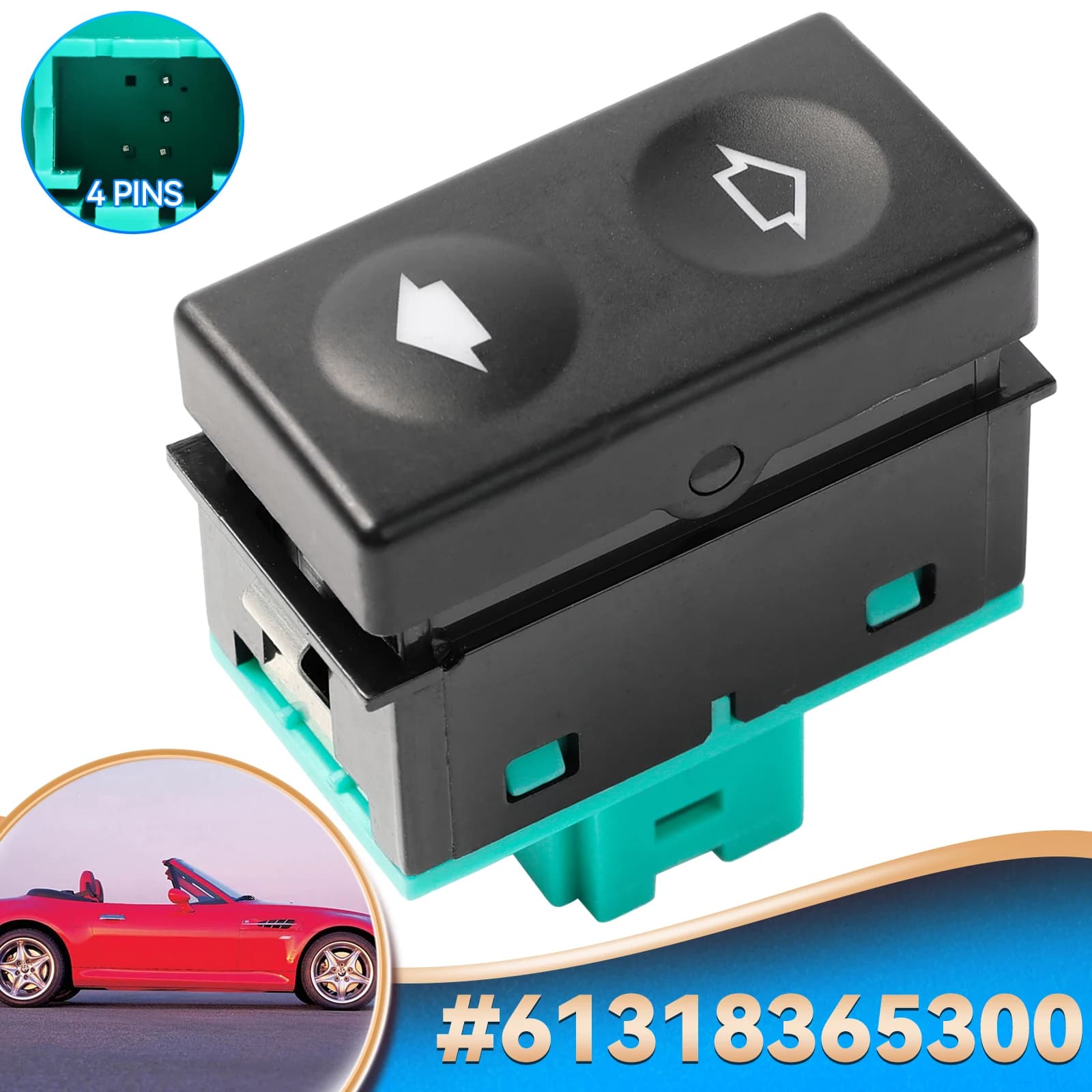 Interruttore per tetto apribile per finestra elettrica a pulsante singolo 61318365300 Per BMW E36 318i 318is 325i 328i M3 Z3 1992-2002 Accessori auto
