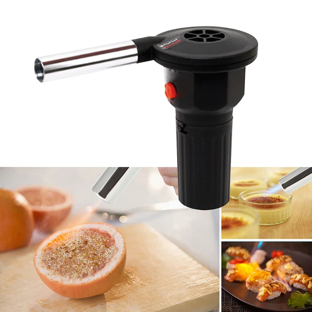 Barbecue Air Blower Handheld BBQ Grill Fire Bellows Grill Accessories Aluminum Alloy Kitchen Tool for Picnic Camping Cooking