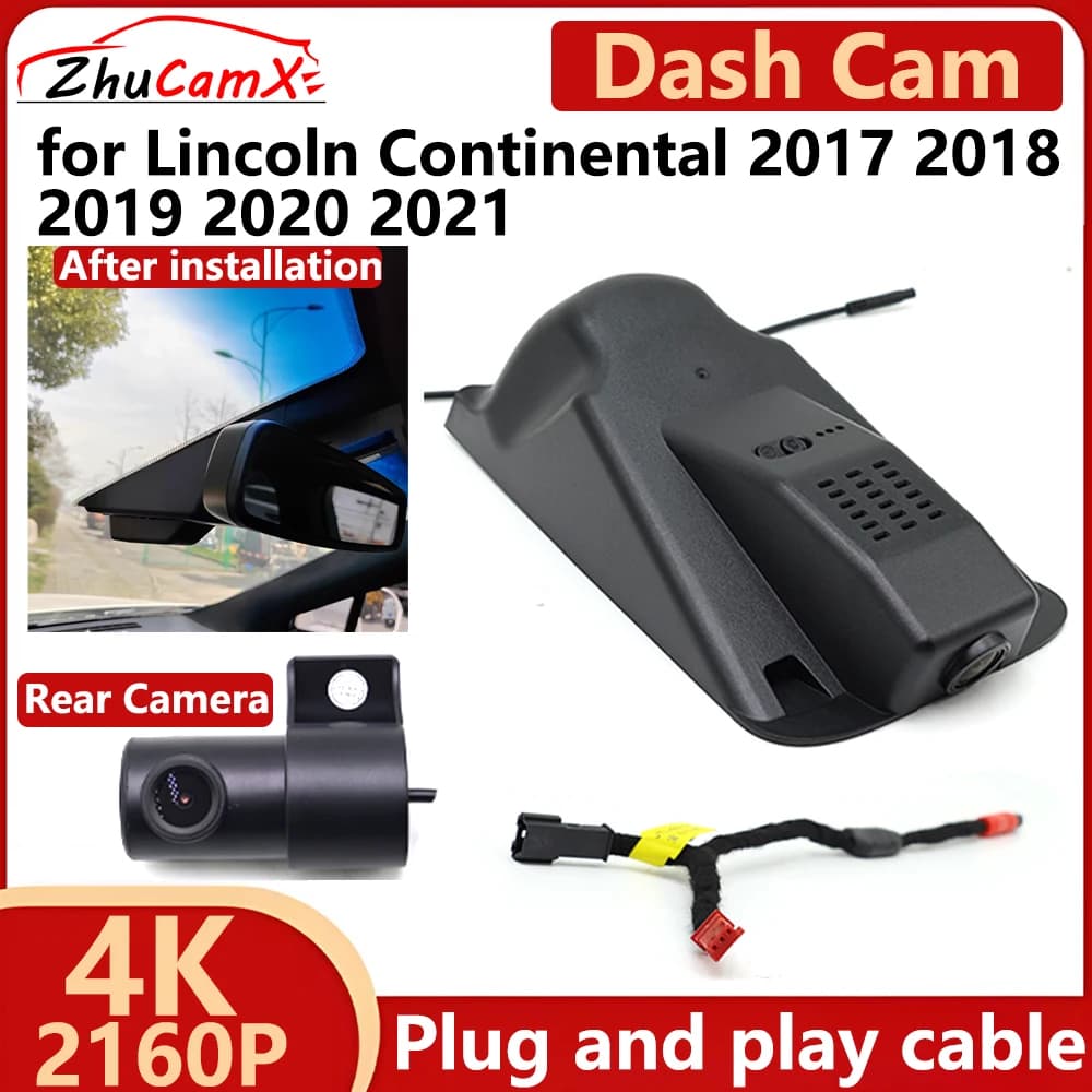 ZhuCamX for Lincoln Continental 2017-2021 OEM 4K 2160P DVR for Car Dash Cam Camera for Night Vision Plug and Play Recorder