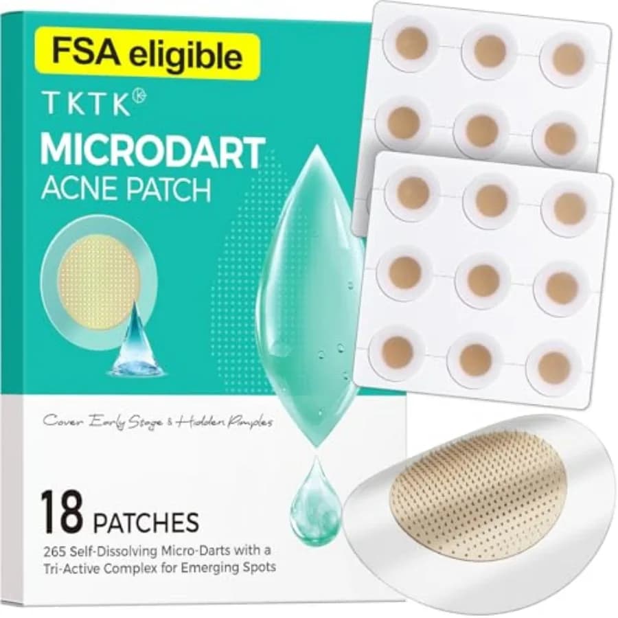 265 Self-Dissolving Microdarts Pimple Patches for Face, Microcrystal Large Hydrocolloid Patches for Early Stage Acne, Salicylic