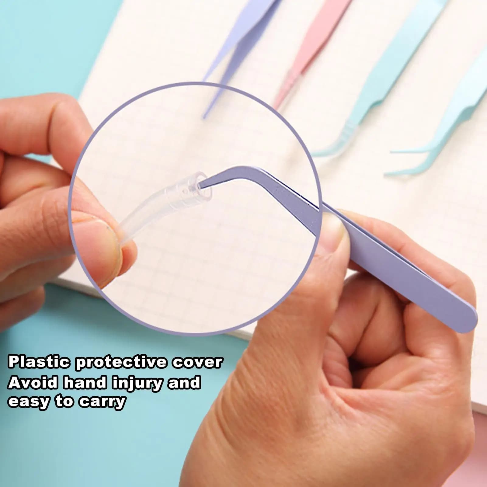 Pinzette in Acciaio Inossidabile con Punta Dritta e Curva per Scrapbooking, Adesivi, Album, Fai da Te, Artigianato e Extension Ciglia