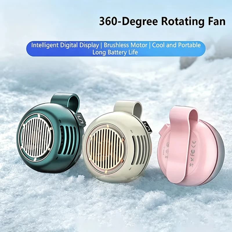 Portable Mini Clip Fan Bladeless Handheld Pocket Cooling Fan Small Strong Wind Wearable Belt USB Rechargeable Speed Adjustable