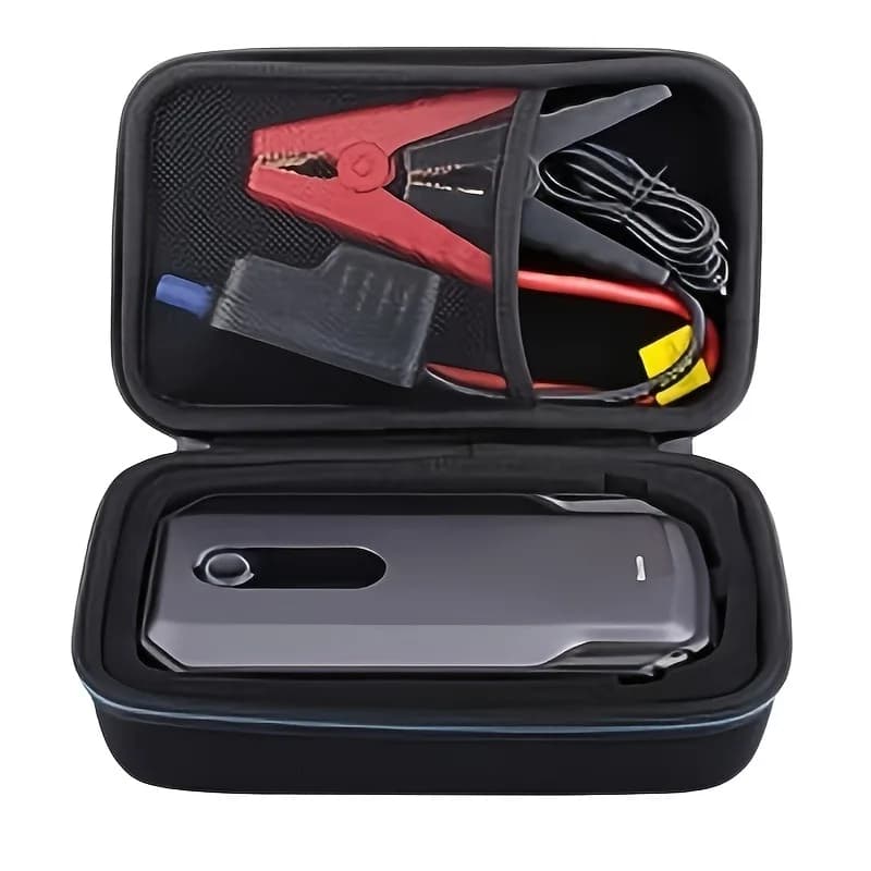 1 pz. Scatola Nera per Caricabatterie Auto, Organizzatore Portaoggetti, Borsa Portatile per Avviamento d'Emergenza Auto, Custodia Rigida da Viaggio in EVA