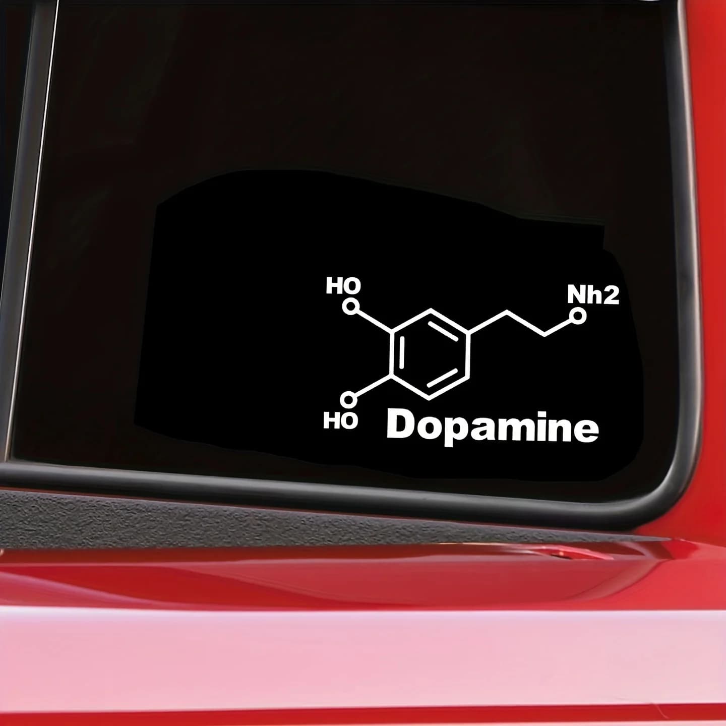 Adesivo in vinile PET con struttura chimica della molecola della dopamina, impermeabile, per decorare moto, auto, finestrini, paraurti, caschi.