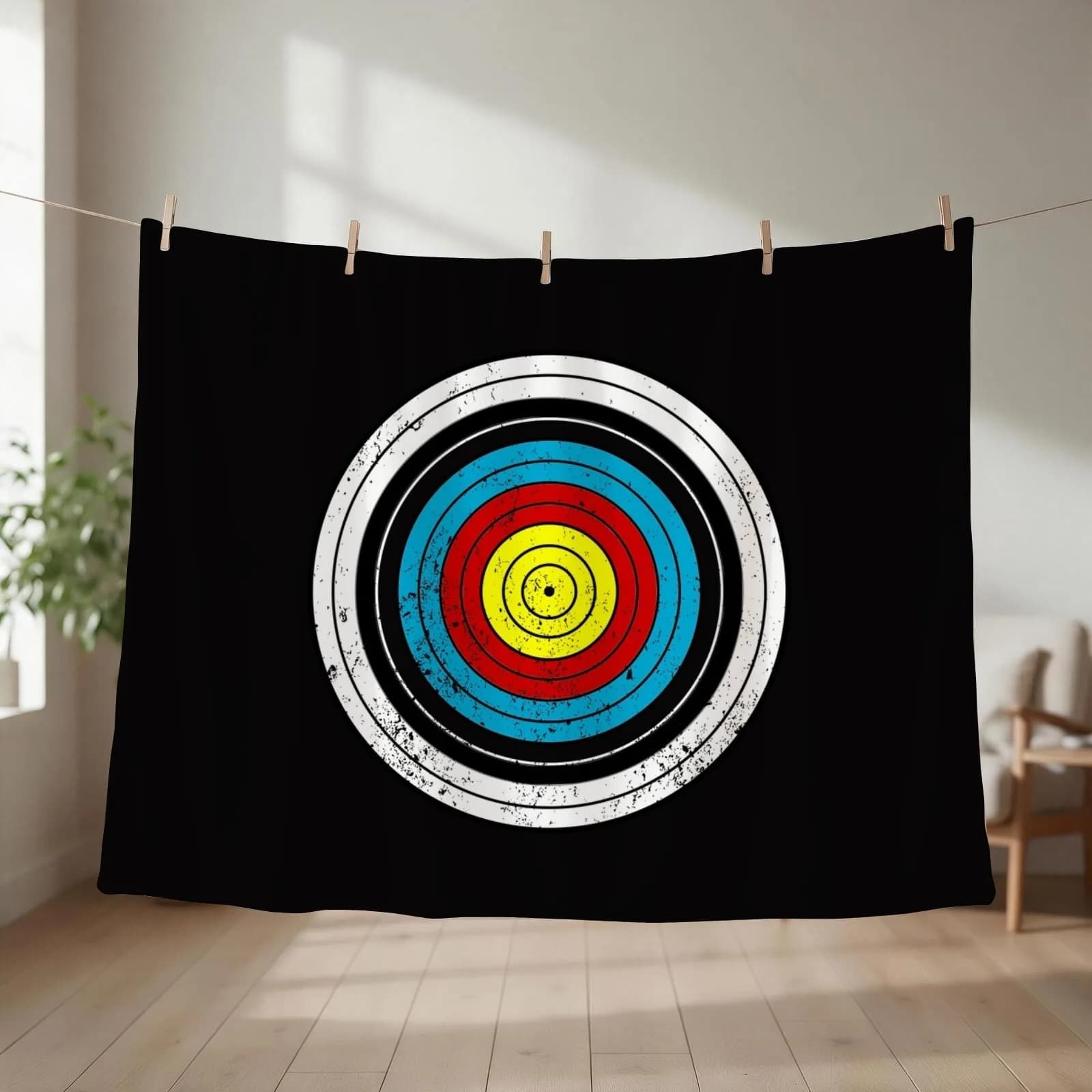 Archery Target Bullseye Throw Blanket couch cozy soft plush fuzzy picnic outdoor blanket