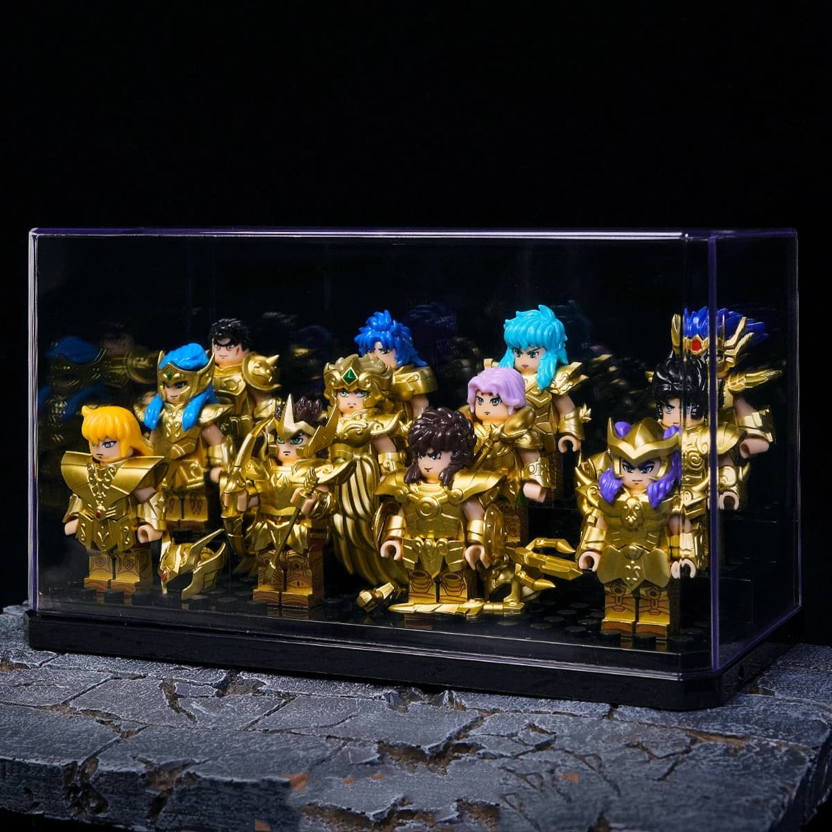 Saint Seiya Ruine del Tempio Orologio Fuoco Scena Set Building Block Il Zodiaco Ariete Leone Acquario Atena Shiryu Mini Action Figure Giocattoli