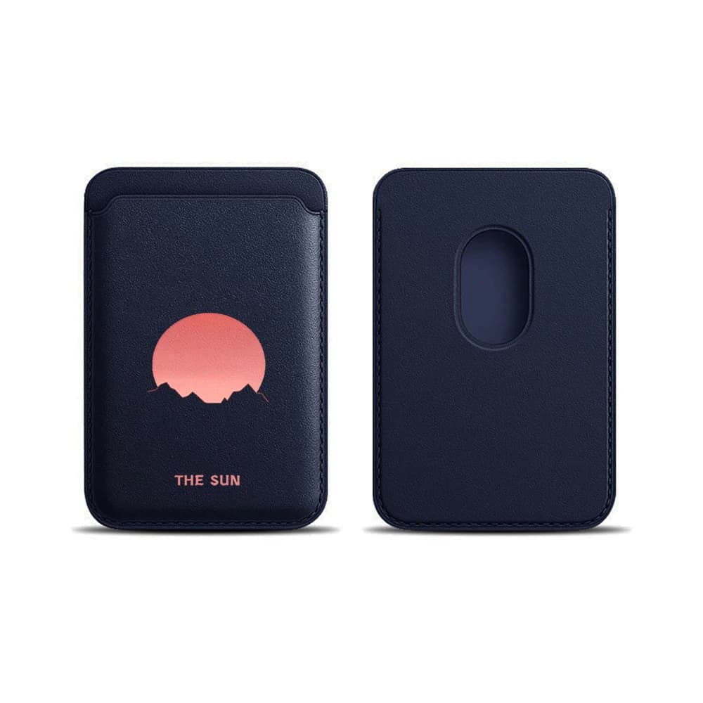 Simple Sunrise Leather Card Wallet Cover Phone Card Holder For Magnetic Case Suitable For all iPhone Magsafe Card Phone Back Bag
