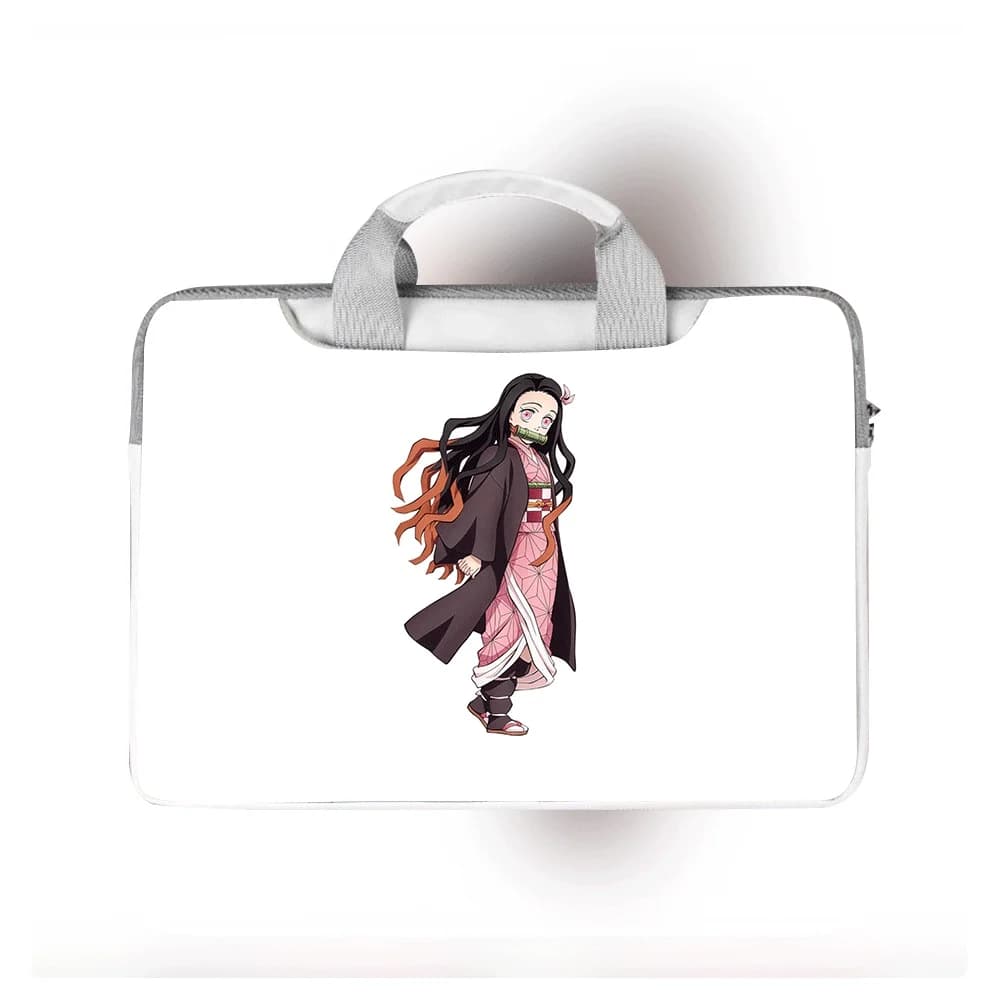 Borsa a tracolla portatile impermeabile e antiurto per laptop da 12-16 pollici, con stampa Kimetsu No Yaiba, per animazione e fumetto