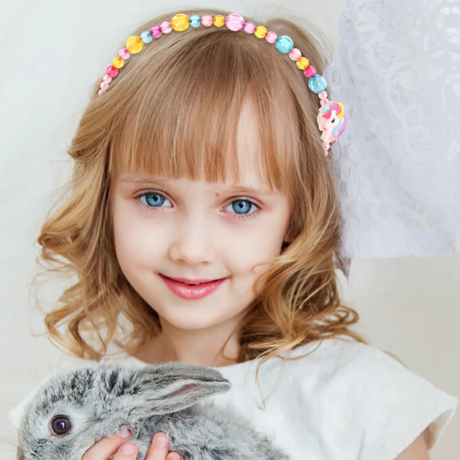 1 set di gioielli con unicorno per ragazze 4-6 anni, collana, bracciale, orecchini, set accattivante per feste, collezioni, collana per bambini
