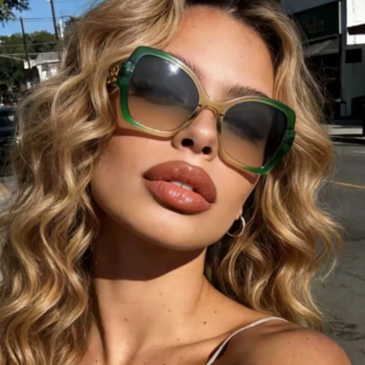Fashion Oversized Sunglasses for Men Women Square Cat Eye Gradient Lens Sun Glasses Clear Lens Frames Unisex Eyewear