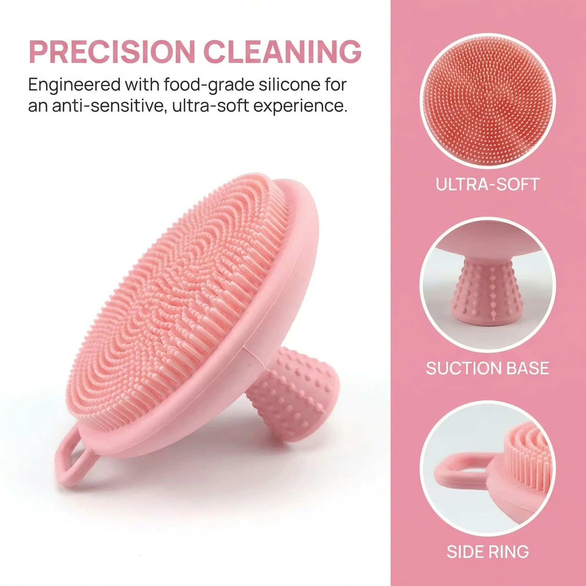 Spazzola detergente viso in silicone, spazzola per la pulizia dei pori, spazzola in silicone per la cura della pelle, scrubber viso per uomo e donna