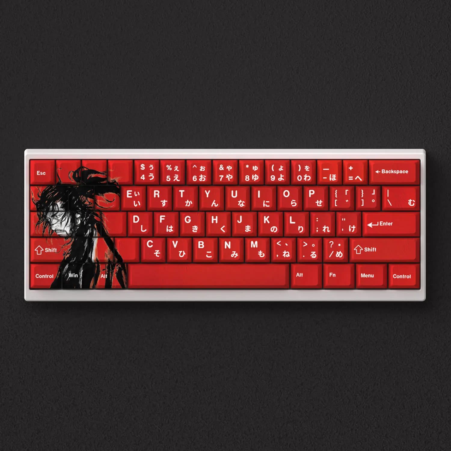 Copritasti Vagabond Rosso PBT Dye Sub Cherry 73 tasti Anime Comic giapponese per 60 65 68 Layout Tastiera meccanica GK61 Anne Pro 2