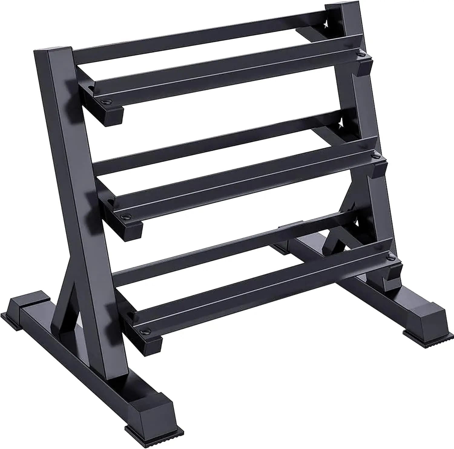 3 level dumbbell holder Multi-level weight storage organizer for home gym, weight holder for handlebars, kettlebell, 1100 pounds, St alloy