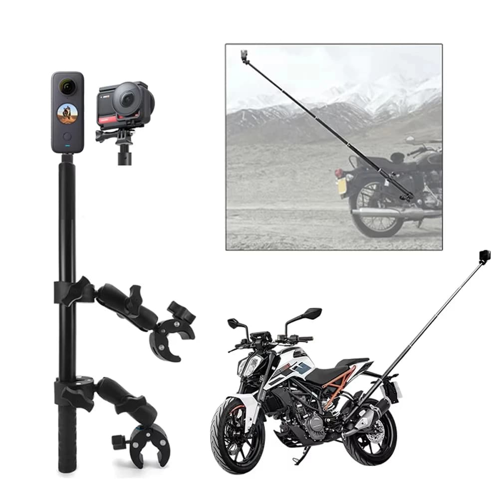Asta Panoramica per Selfie da Moto per insta360 X5 X4 X2 X3, Supporto per Manubrio per GoPro Max Hero 11 e Accessori