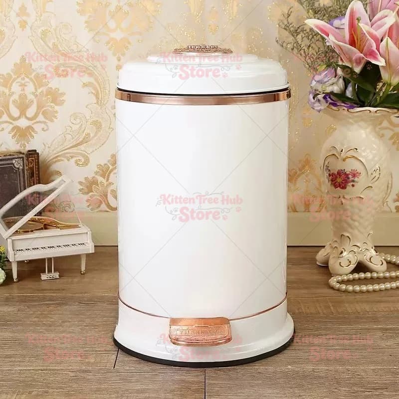 European trash can household living room creative luxury high-grade gold stainless steel bathroom kitchen pedal