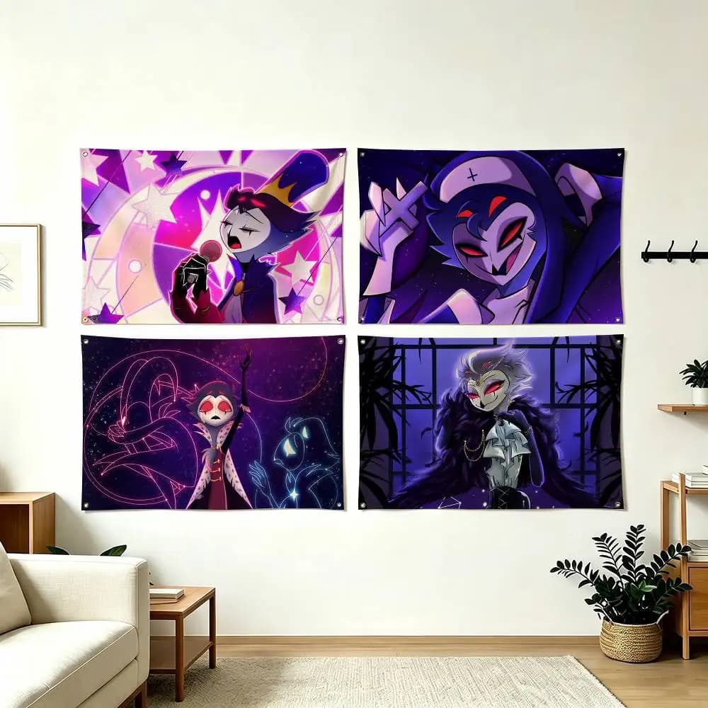 H-Helluva Boss Stolas Animation Flags Wall Hanging Tapestry Outdoor Garage Room Decorative flag Background Blanket