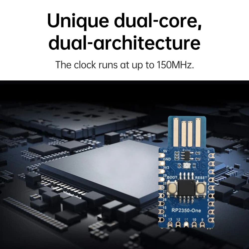 RP2350-One RP2350A Mini Card Micro Controller Flash from 4 MB for Raspberry Pi Type-A