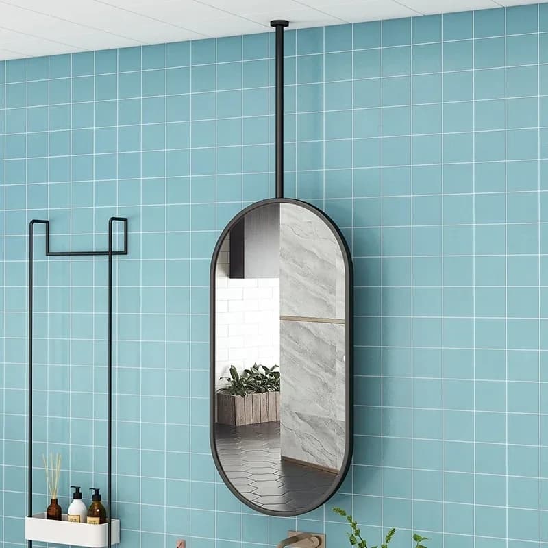 Specchio Ovale Monopolare da Appendere, Specchio da Bagno per Hotel e B&B, Specchio da Parete per Bagno, Specchi Decorativi per Arredamento Casa