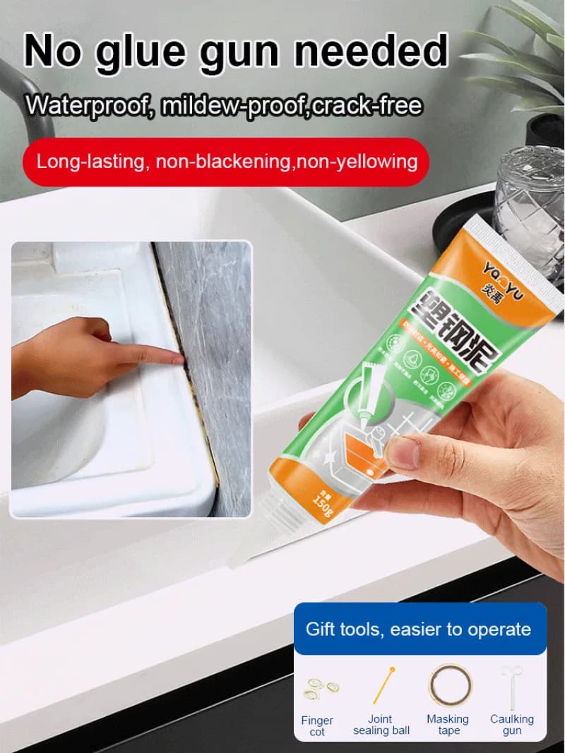Guarnizione per WC Fango in plastica Set completo di strumenti Strumento di riempimento per lavabo da appoggio con giunture per lavello potente e impermeabile