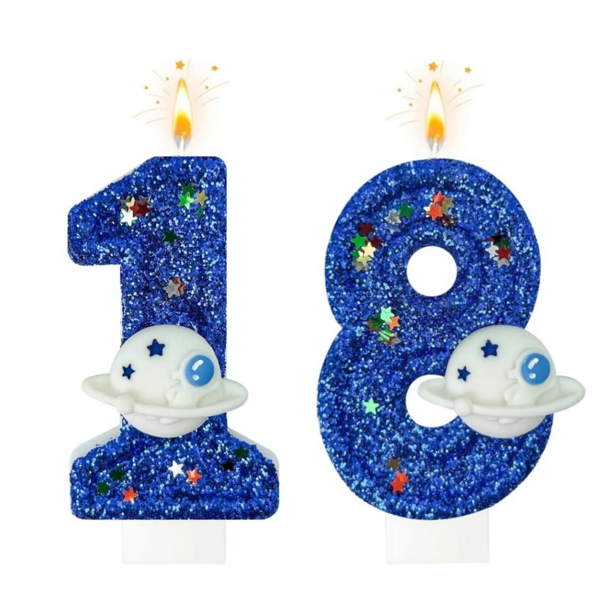 New 0-9 Number Birthday Candles original Blue Star Universe birthday cake digital party anniversary candle decoration