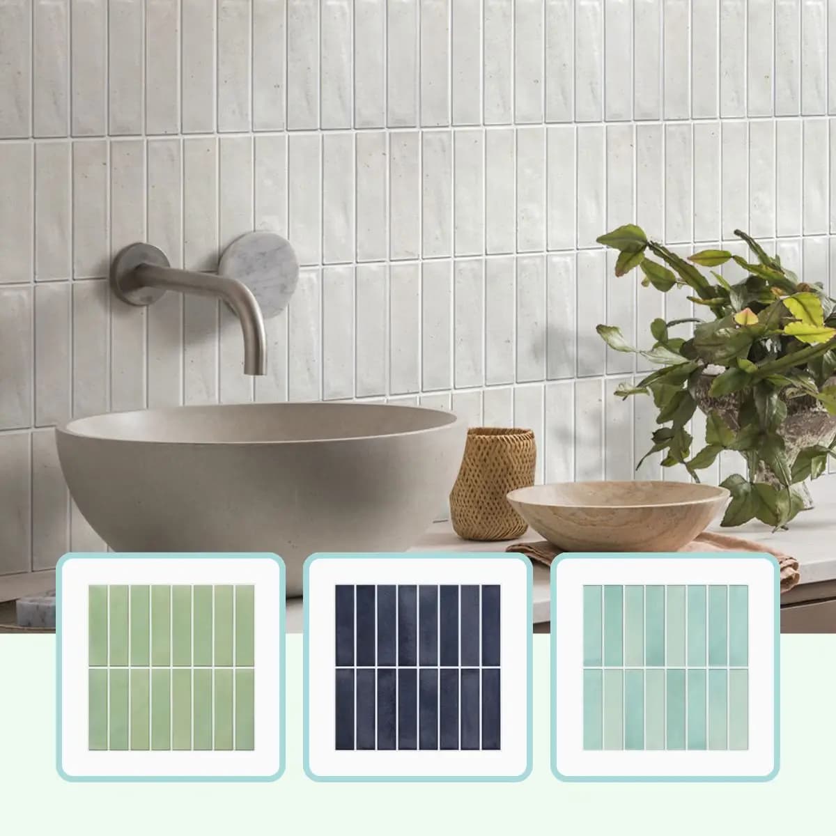 Wall decal 10 pieces self-adhesive 3D tiles for green tiles Backsplash wall tile sticker for bathroom, water and mold resistant, 30x30cm