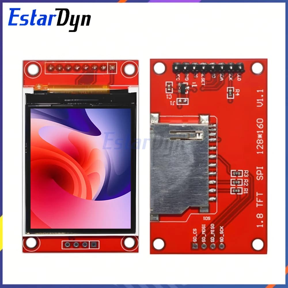 LCD display TFT ST7735S 1.8" 128x160 SPI 3,3 V/5 V for Arduino Raspberry Pi ESP32 MicroPython Smart Home IoT