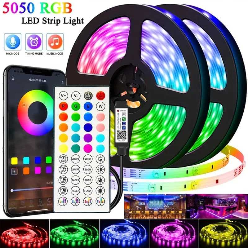 Bluetooth RGB Led Strip Light 5050 Luces LED String USB Tape diodo Ribbon per Room TV retroilluminazione lampada al Neon illuminazione natalizia