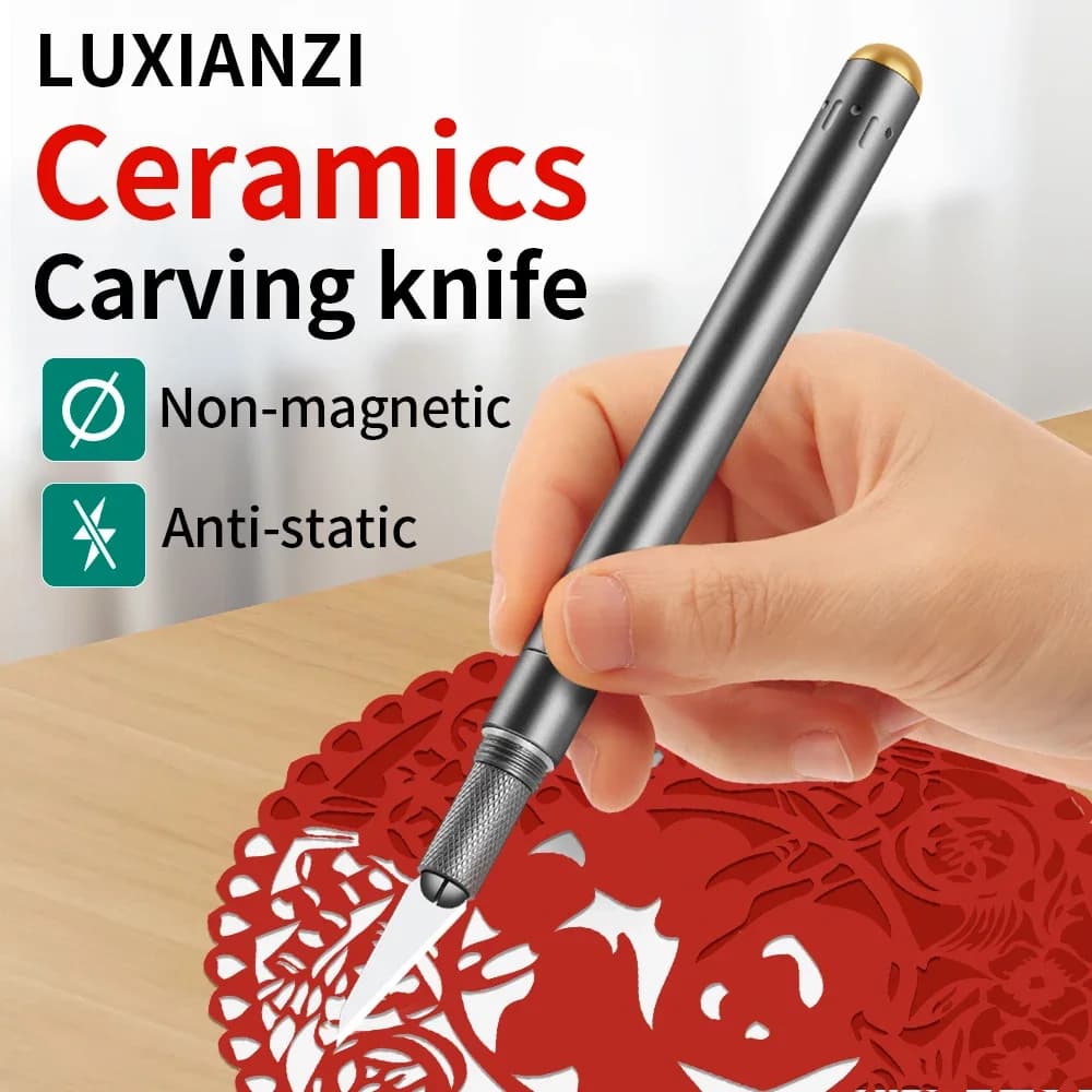 LUXIANZI coltello da intaglio con lama in ceramica lega di alluminio antiscivolo fatto a mano per riparazione PCB utensili manuali fai da te incisione coltelli artigianali