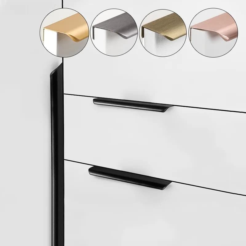 1PC Mobili Moderni Maniglia per Cassetto Nascosto Oro/Nero/Oro Rosa Hardware Manopole per Armadi Accessorio da Cucina Maniglie per Guardaroba Tira