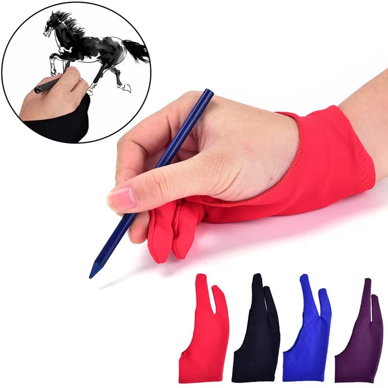 1pc two finger antivigetative glove for artist design and Pad for graphic tablet with pen