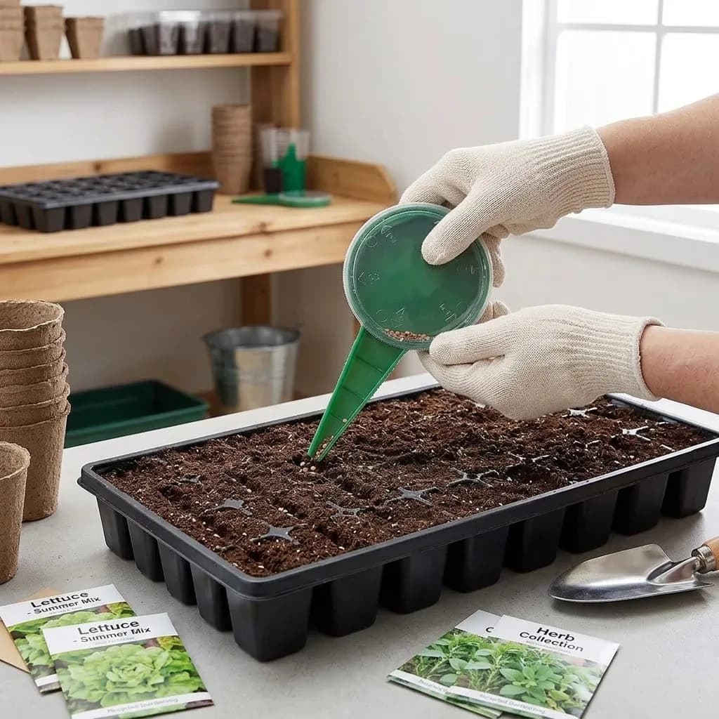 Seed Sower Planter Gardening Supplies Hand Held Flower Plant Seeder For Hydroponic Systems Plastic Pot Garden Pots Home Garden