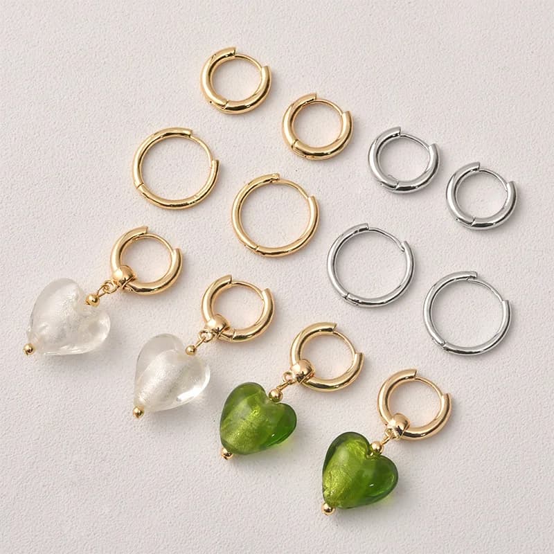 Orecchini con fibbia rotonda in rame placcato oro 14k, semplici ed eleganti, versatili, materiali base per gioielli fai da te fatti a mano
