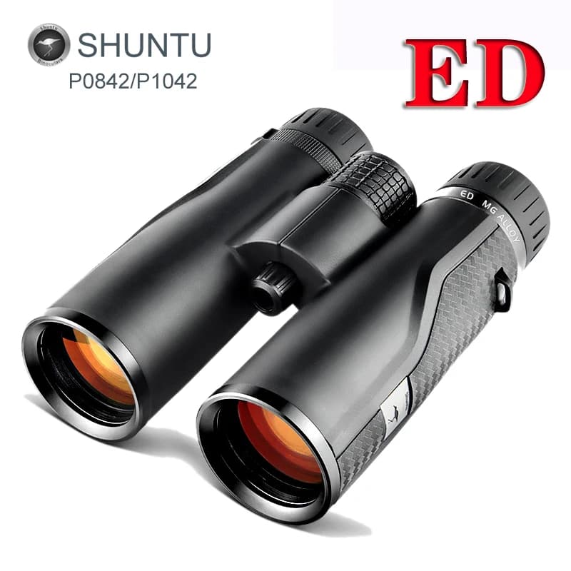 Shuntu Potente 8x42 10x42 ED Binocolo con obiettivo IPX7 Impermeabile Bak4 Prisma Telescopio esterno a lungo raggio per viaggi di campeggio Caccia