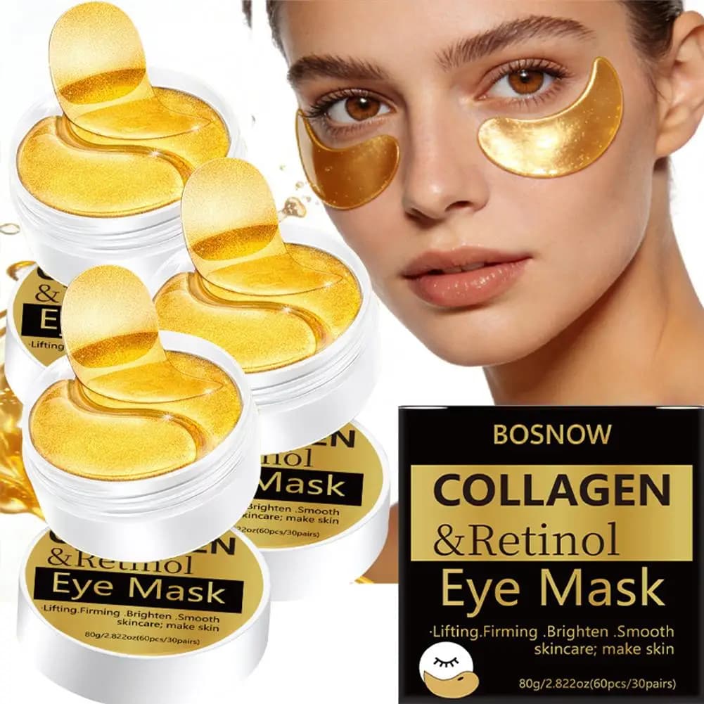 Collagen Boost Hyaluronic Acid Eye Gel Patches Moisturizing Anti Aging Dark Circle Puffiness Reducing Firming Eye Patches