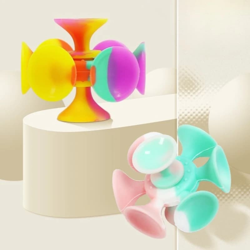Fidget Spinner Ventosa Silicone EDC Sensoriale Alleviare Il Stress Giocattolo Punta delle dita Trottola Punta Giroscopio Per Bambini ADHD Bambini Ragazza