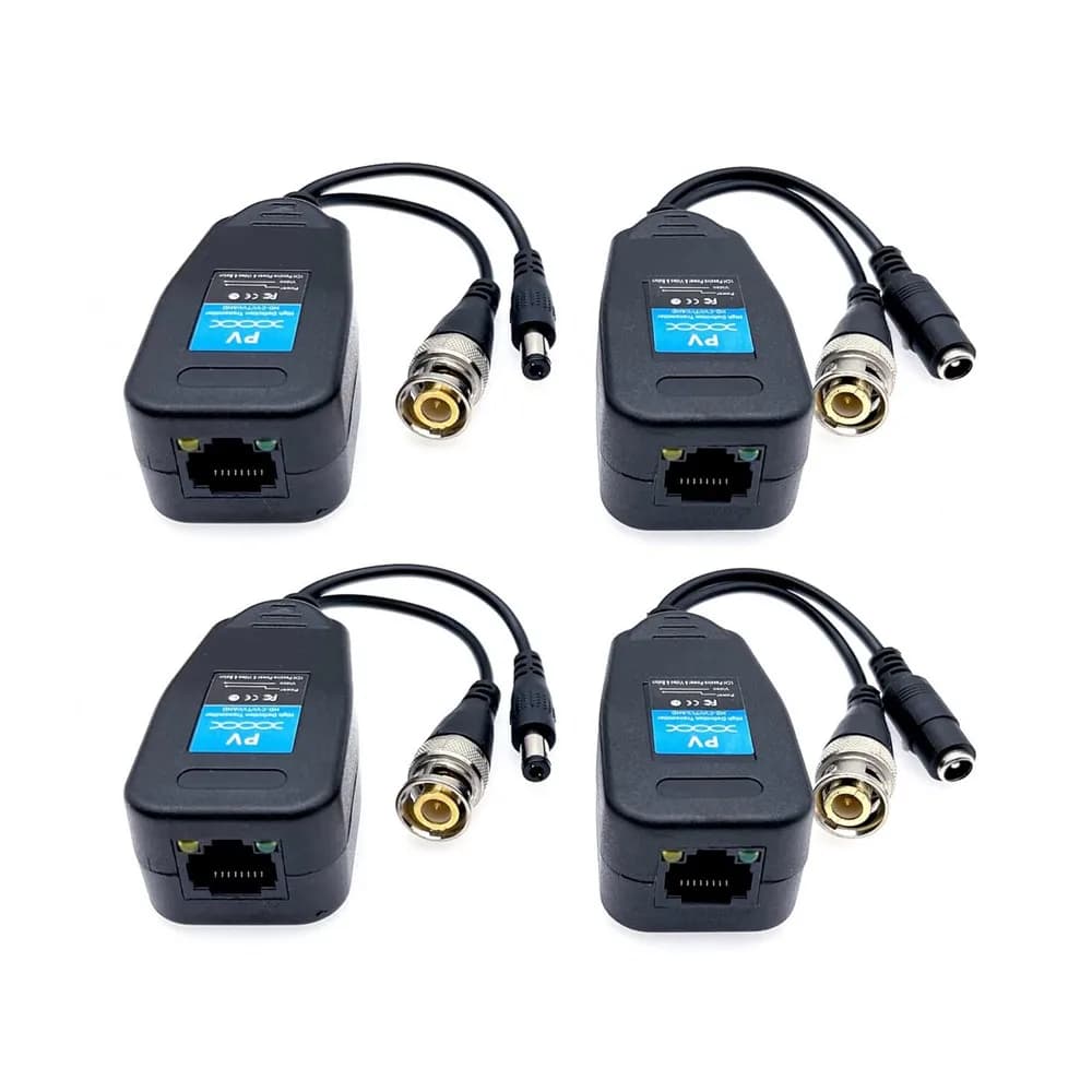 Video Balun RJ45 to BNC Transceiver Transmitter HD-CVI/TVI/AHD/CVBS With DC Connector for 1080P 5MP 8MP CCTV Security Camera