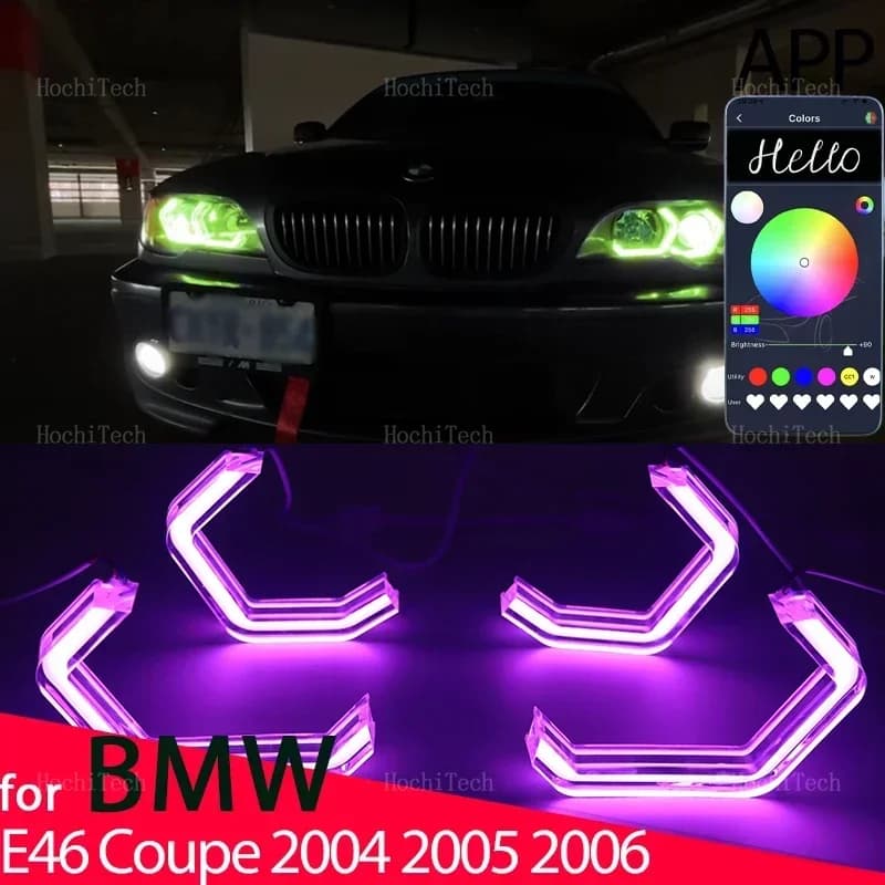 Per BMW E46 Coupe Cabrio Convertible Facelift 2004-2006 RGB Colorato Angel Eyes Anello Led M4 Stile APP di Controllo Faro DRL