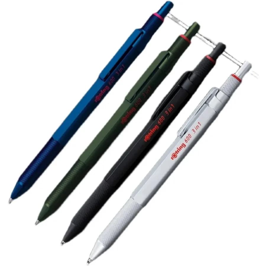 For ROTRING Japanese 600 Copper Barrel 2+1 Multi-Function Pen - Mechanical Pencil & Ballpoint Pen Combo
