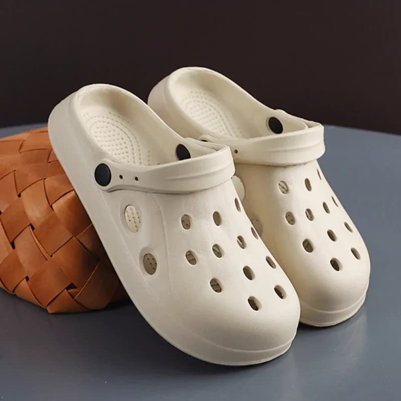Clogs Summer Unisex Casual Wide Toe Cross Strap Non-slip Garden Shower Outdoor Beach