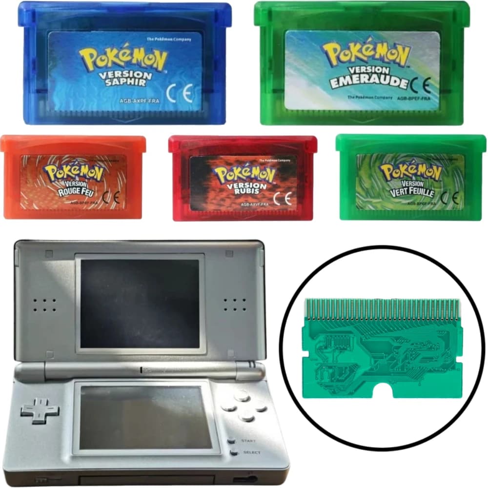 Cartuccia di Gioco Video FRA French GBA Serie Pokemon 32 Bit per Console Pokemon Emerald FireRed Ruby LeafGreen Sapphire
