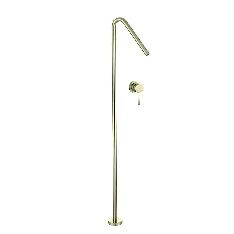 Miscelatore per lavabo in oro spazzolato da pavimento Rubinetto per lavabo monocomando caldo e fluido per WC