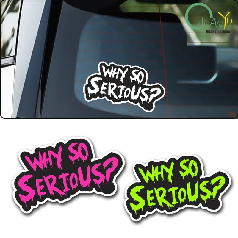 Perché così serio inglese divertente adesivi per Auto per finestra Auto moto serbatoio carburante Scooter corpo casco da corsa divertenti decalcomanie in vinile