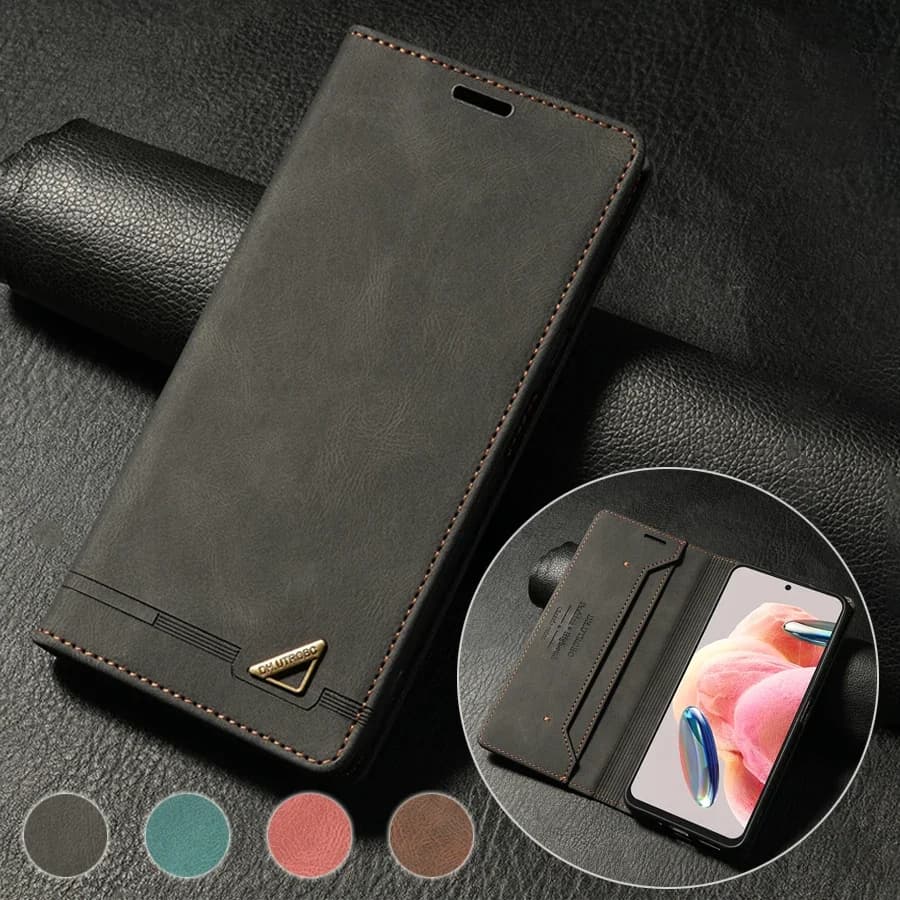 Portafoglio Porta carte RFID Blocco Custodia in pelle con vibrazione magnetica per Xiaomi Redmi Note 13 12S 11 10 9 13C 12C Poco X6 M6 Pro C65 13T